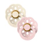 BIBS Набор из 2-х пустышек Boheme Latex Ivory/Blossom 6-18 месяцев