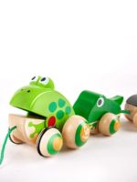 Hape Игрушка-каталка на веревочке Семья лягушек на прогулке — изображение 3