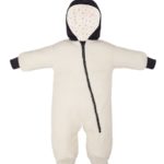Mansita Демисезонный комбинезон Teddy с закрытыми ножками графит-белый