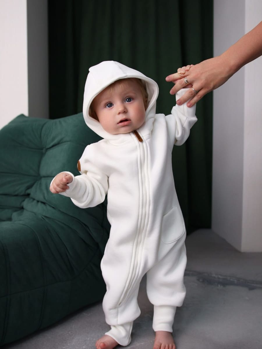 Toucan For Kids Утепленный комбинезон из футера экрю1633-02 (3) Toucan For Kids Утепленный комбинезон из футера экрю — изображение 1