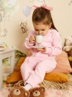 ToucanKids Утепленный комбинезон из футера ярко-розовый — изображение 5
