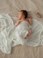 Loomknits Плед-пеленка ажурный кремовый 100х100см — изображение 6