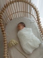 Loomknits Плед-пеленка ажурный кремовый 100х100см — изображение 2