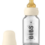 BIBS Стеклянная бутылочка в наборе 110мл Complete Set Ivory