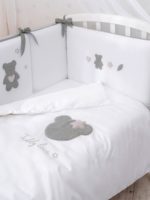 Perina Наволочка 60х40см и пододеяльник 140х100см Teddy Love серо-оливковый — изображение 2