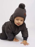 ToucanKids Шапочка вязаная на завязках с помпоном графит — изображение 5
