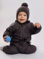 ToucanKids Шапочка вязаная на завязках с помпоном графит — изображение 6