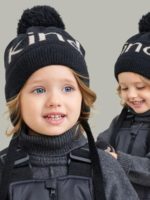 Happy Baby Шапка с помпоном на завязках черная — изображение 2