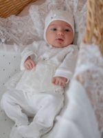 Наследник Выжанова Комплект (кофта, ползунки, чепчик) экрю
