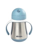 Beaba Поильник-термоc с трубочкой Tasse Paille Inox Blue 250мл — изображение 4