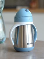 Beaba Поильник-термоc с трубочкой Tasse Paille Inox Blue 250мл — изображение 2