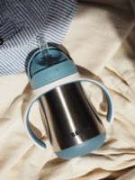 Beaba Поильник-термоc с трубочкой Tasse Paille Inox Blue 250мл — изображение 3
