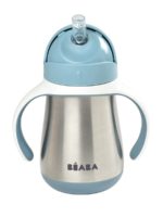 Beaba Поильник-термоc с трубочкой Tasse Paille Inox Blue 250мл