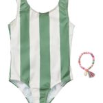Happy Baby Купальник для девочек Green Stripe