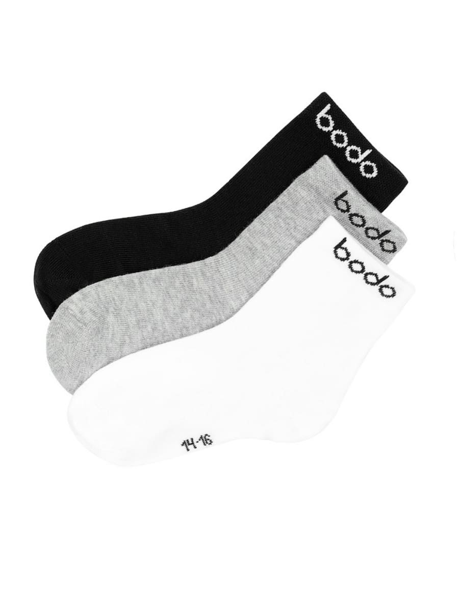 Bodo 26-8U (1) Bodo Набор из 3-х пар высоких носков белый/черный/серый — изображение 1