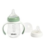 Beaba Поильник-бутылочка 2в1 Learning Cup Sage Green 210мл