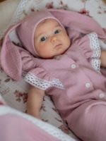 Наследник Выжанова Чепчик из муслина Зайка ягодный сорбет — изображение 2