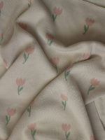 Loomknits Плед вязаный Flowers Tulip топленое молоко 120х80см — изображение 4