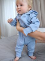 ToucanKids Утепленный комбинезон из футера голубой — изображение 4
