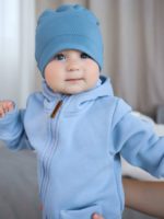 ToucanKids Утепленный комбинезон из футера голубой — изображение 3