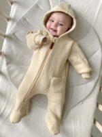 ToucanKids Комбинезон из футера с закрытыми ножками сливочный — изображение 2