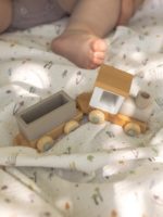 Perina Комплект из 2-х муслиновых пеленок грибы/серый 130х110см — изображение 3