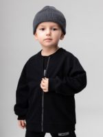 Bodo Костюм из футера с начесом (кофта на молнии, брюки) черный — изображение 3