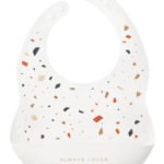 Happy Baby Силиконовый нагрудник White Terrazzo