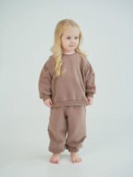 Oops Mommy Костюм из футера с эффектом велюра (толстовка,брюки) шоколад — изображение 3