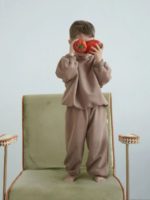Oops Mommy Костюм из футера с эффектом велюра (толстовка,брюки) шоколад — изображение 2