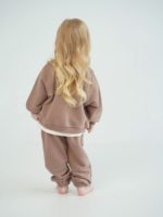 Oops Mommy Костюм из футера с эффектом велюра (толстовка,брюки) шоколад — изображение 4