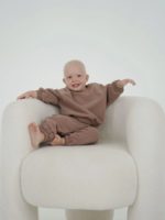 Oops Mommy Костюм из футера с эффектом велюра (толстовка,брюки) шоколад — изображение 6