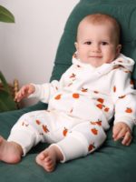 ToucanKids Комбинезон из футера с открытыми ножками апельсинки экрю — изображение 2