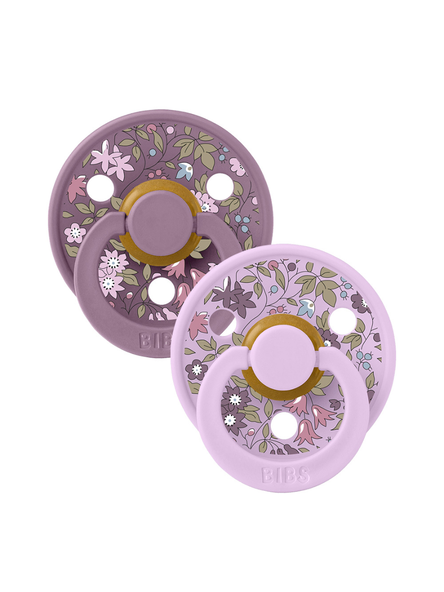 BIBS x LIBERTY Colour 2 Pack Chamomile Lawn - Violet Sky Mix BIBS Набор из 2-х пустышек Liberty Colour Chamomile Lawn/Violet Sky 6-18 месяцев — изображение 1