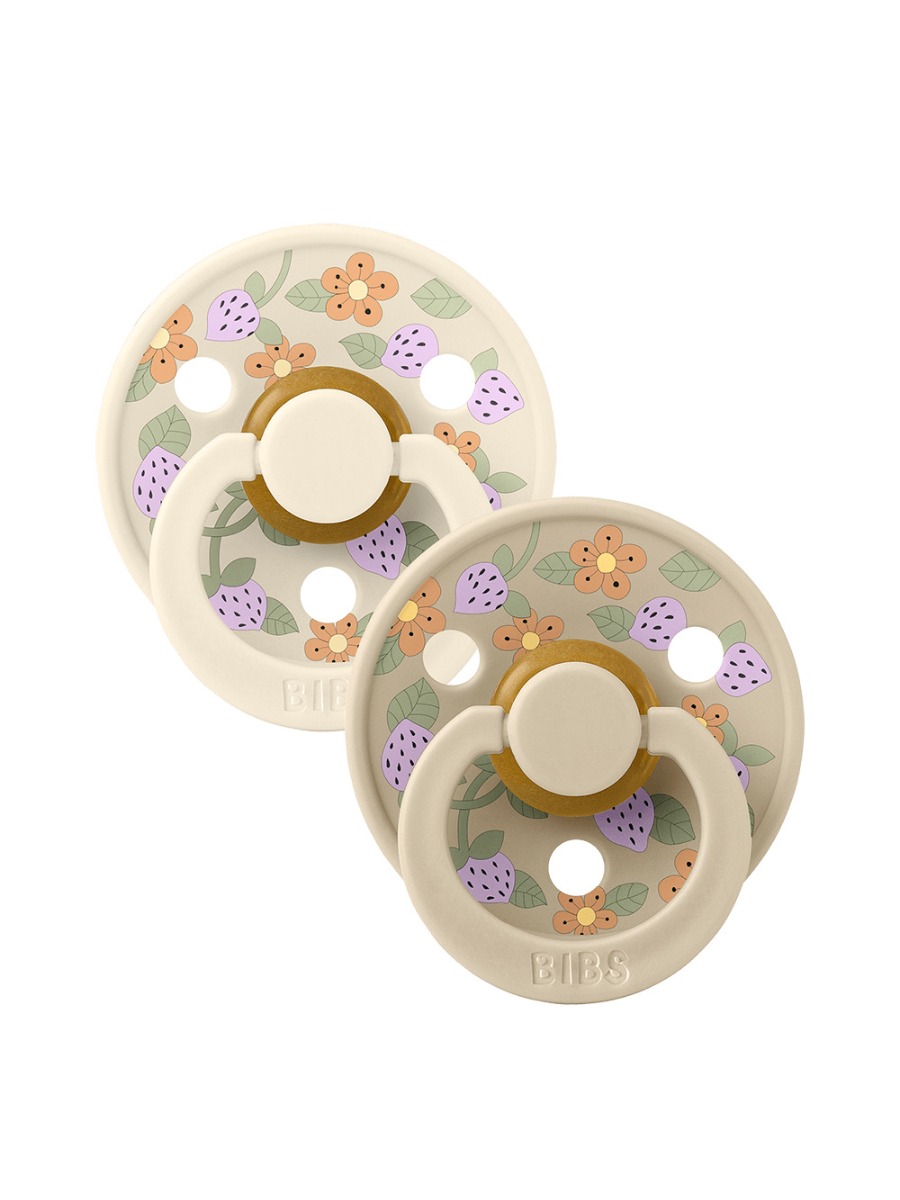 BIBS x LIBERTY Colour 2 Pack Strawberries and Cream - Ivory Mix BIBS Набор из 2-х пустышек Liberty Colour Strawberries/Ivory Mix 6-18 месяцев — изображение 1