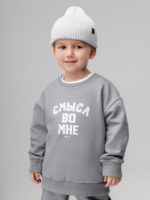 Bodo Костюм из футера с начесом (свитшот, джоггеры) серый — изображение 2