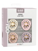BIBS Набор из 4-х пустышек Boheme Latex Ivory/Blush/Blossom/Dusky Lilac 0-6 месяцев