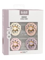 BIBS Набор из 4-х пустышек Boheme Latex Ivory/Blush/Blossom/Dusky Lilac 6-18 месяцев