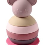 Nattou Игрушка-пирамидка силиконовая Мышка Pink