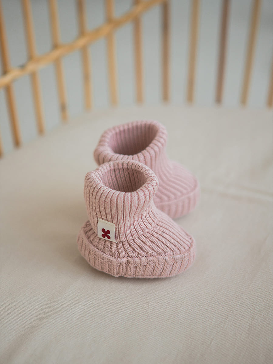 PIN002N-023 (004) Loomknits Пинетки вязаные пудровые — изображение 1