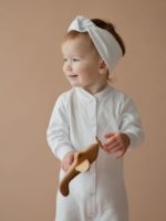 Loomknits Повязка на голову из ажурного хлопка белая — изображение 3