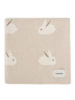 Loomknits Плед вязаный Animal Rabbits топленое молоко 120×80см