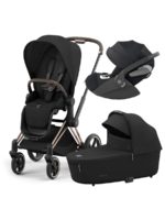 Cybex Коляска 3 в 1 Priam IV Sepia Black шасси Rosegold + Cloud T i-Size Sepia Black Plus