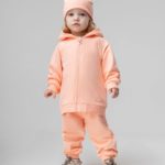 Bodo Костюм из футера с начесом (кофта с капюшоном, брюки) персиковый
