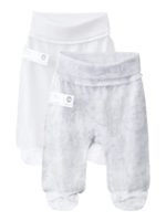 Happy Baby Набор из 2-х ползунков с закрытыми ножками White/Nature
