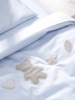 Perina Наволочка 60х40см и пододеяльник 142х101см Teddy Sateen Collection голубой — изображение 2