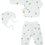 ToucanKids Комплект из муслина (распашонка, ползунки, чепчик) мини лимончики