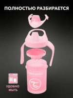 Twistshake Поильник-непроливайка Mini Cup пастельно-розовый 230мл — изображение 11