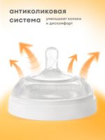 Mombella Антиколиковая бутылочка из полипропилена 210мл Wide Neck белая — изображение 13