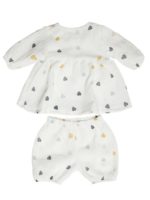 Сонный Гномик Комплект (кофта, шорты) Сакура разноцветные сердца